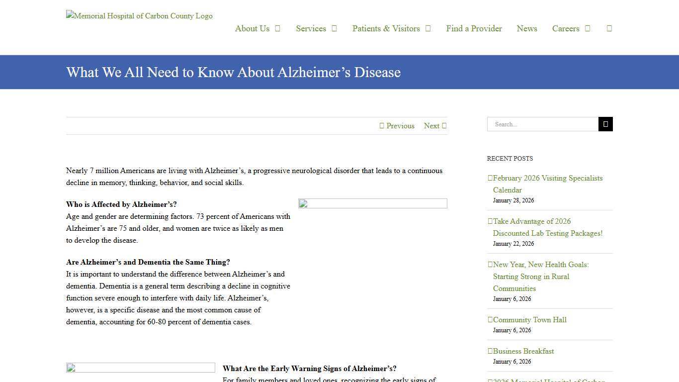 What We All Need to Know About Alzheimer's Disease - Memorial Hospital of Carbon County